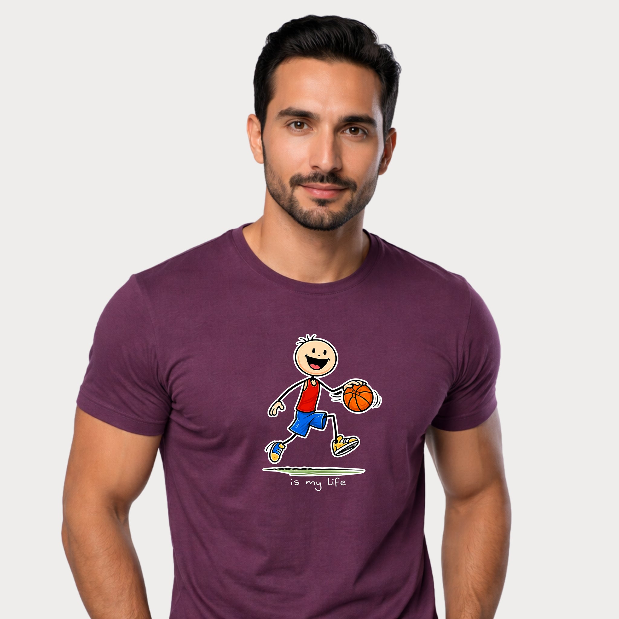 Basketball stck figure T-Shirt — "is my life" Sports Graphic Tee
