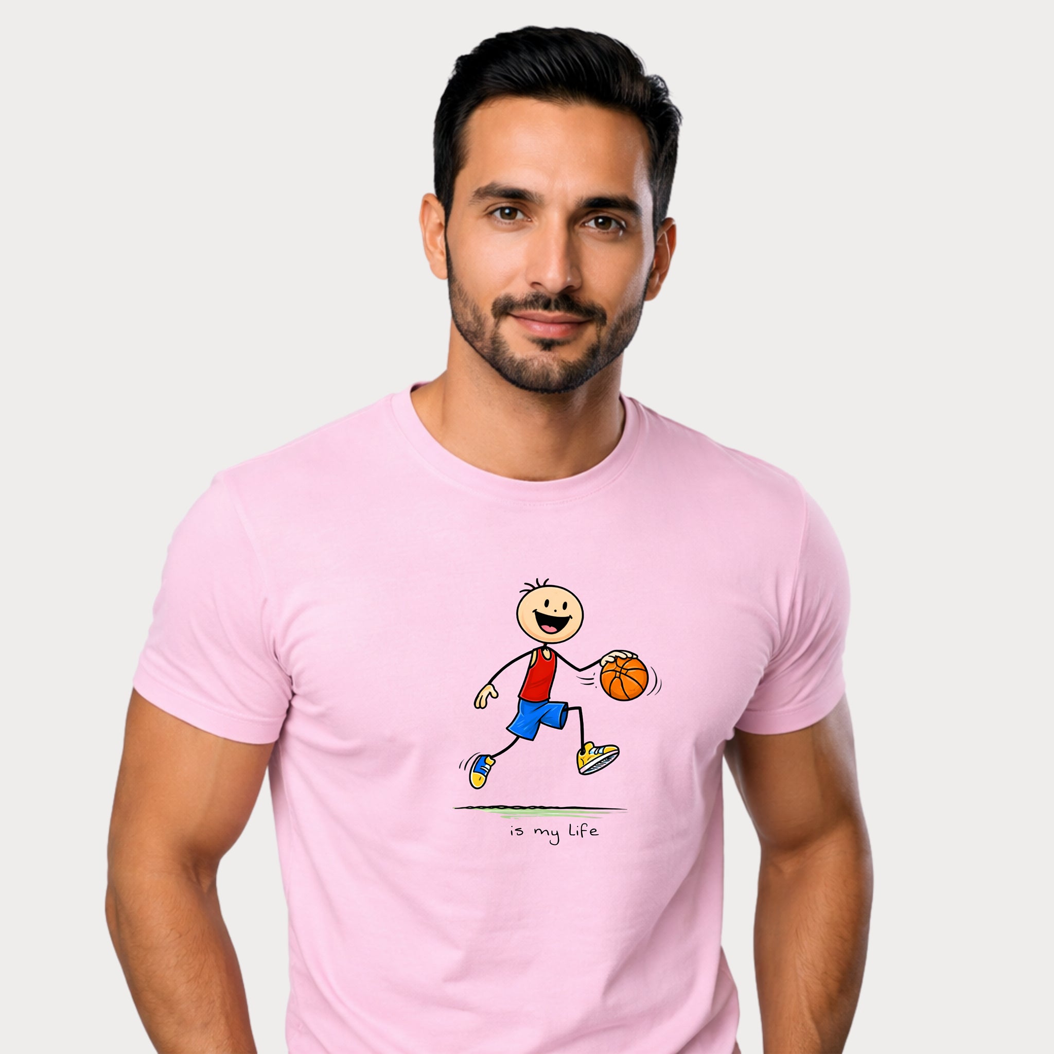 Basketball stck figure T-Shirt — "is my life" Sports Graphic Tee