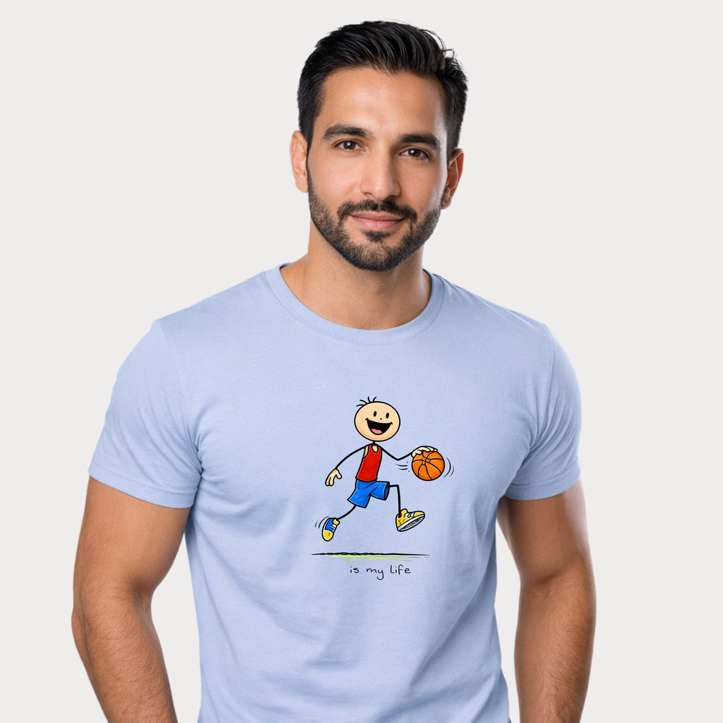 Basketball stck figure T-Shirt — "is my life" Sports Graphic Tee