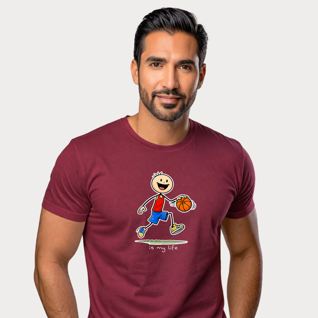 Basketball stck figure T-Shirt — "is my life" Sports Graphic Tee