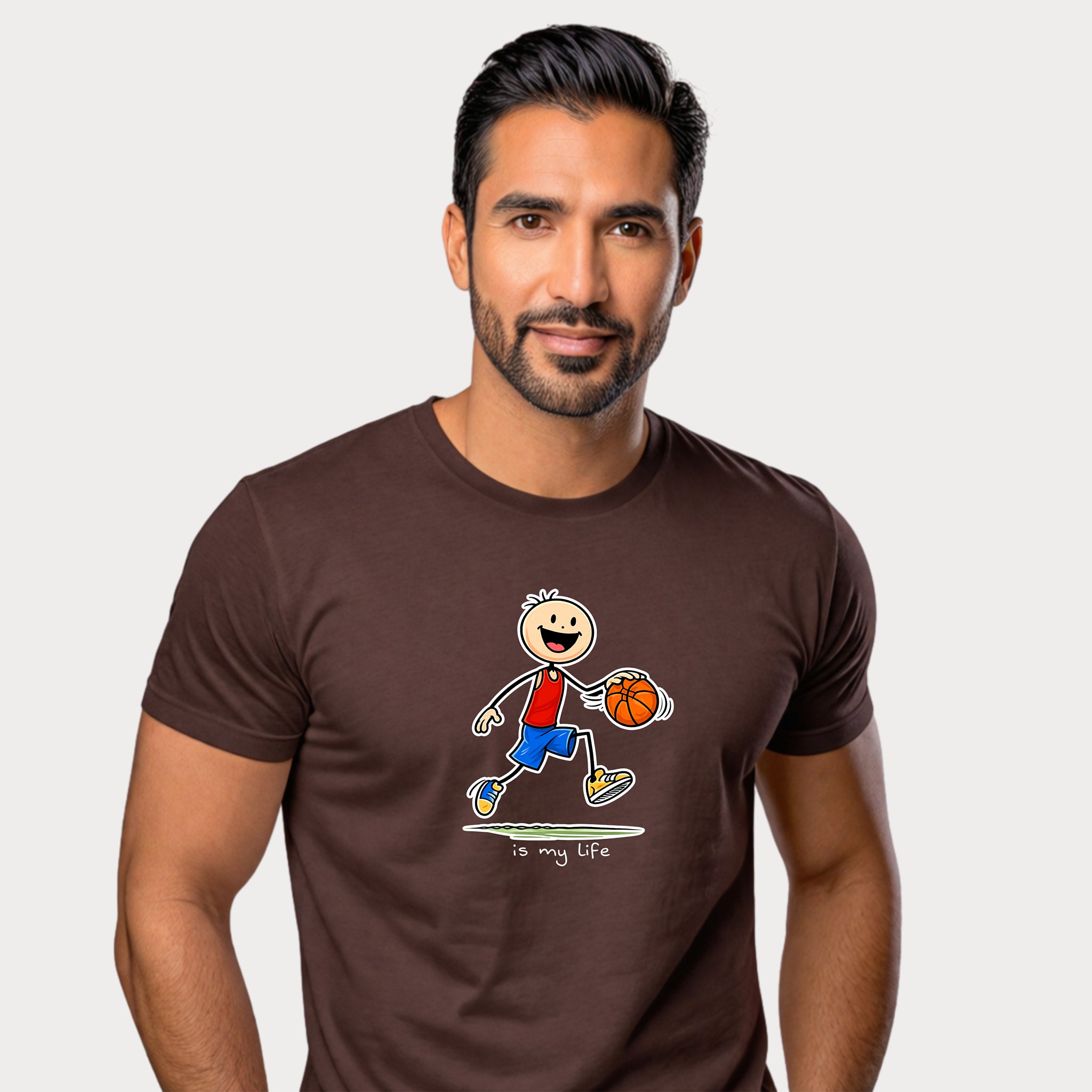 Basketball stck figure T-Shirt — "is my life" Sports Graphic Tee