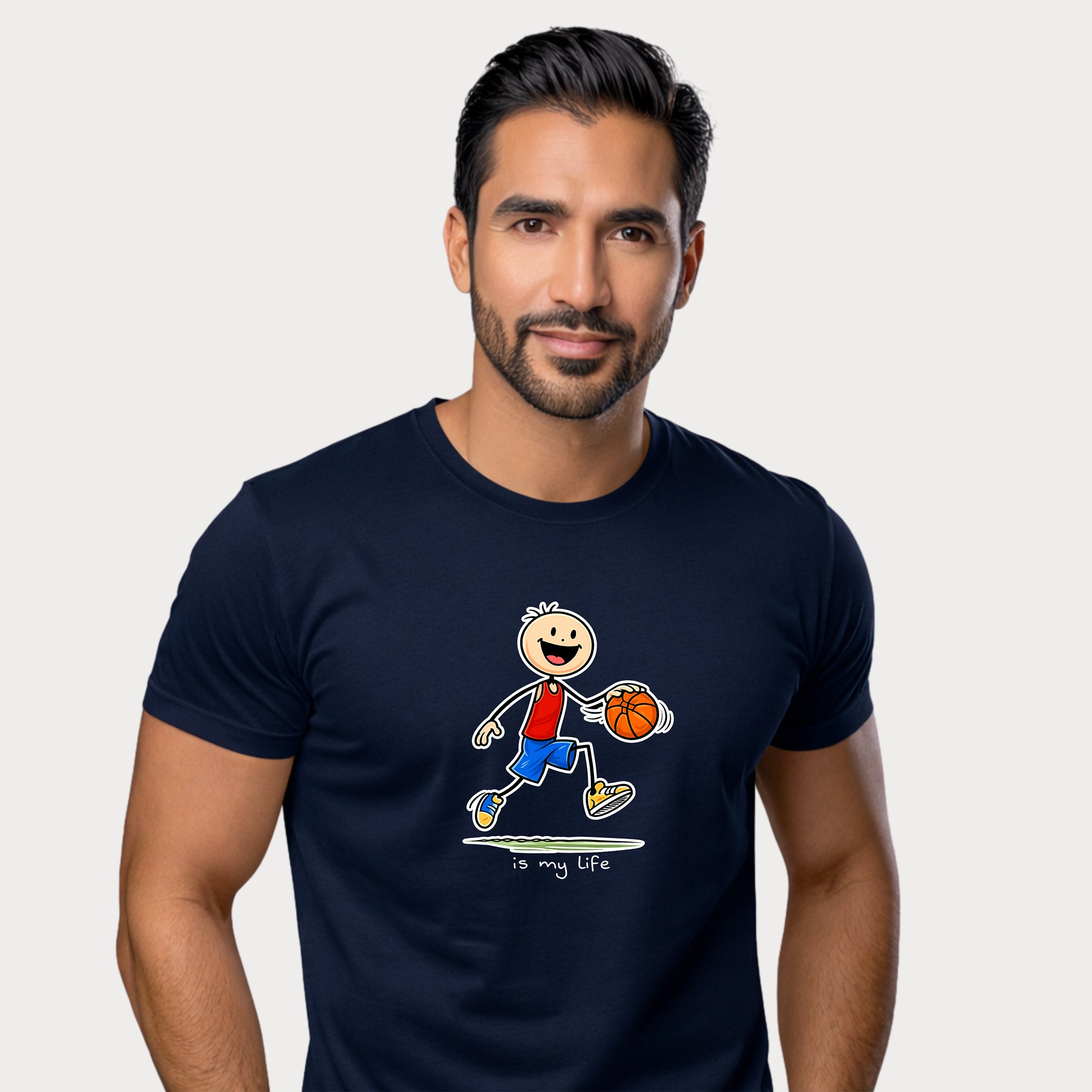 Basketball stck figure T-Shirt — "is my life" Sports Graphic Tee