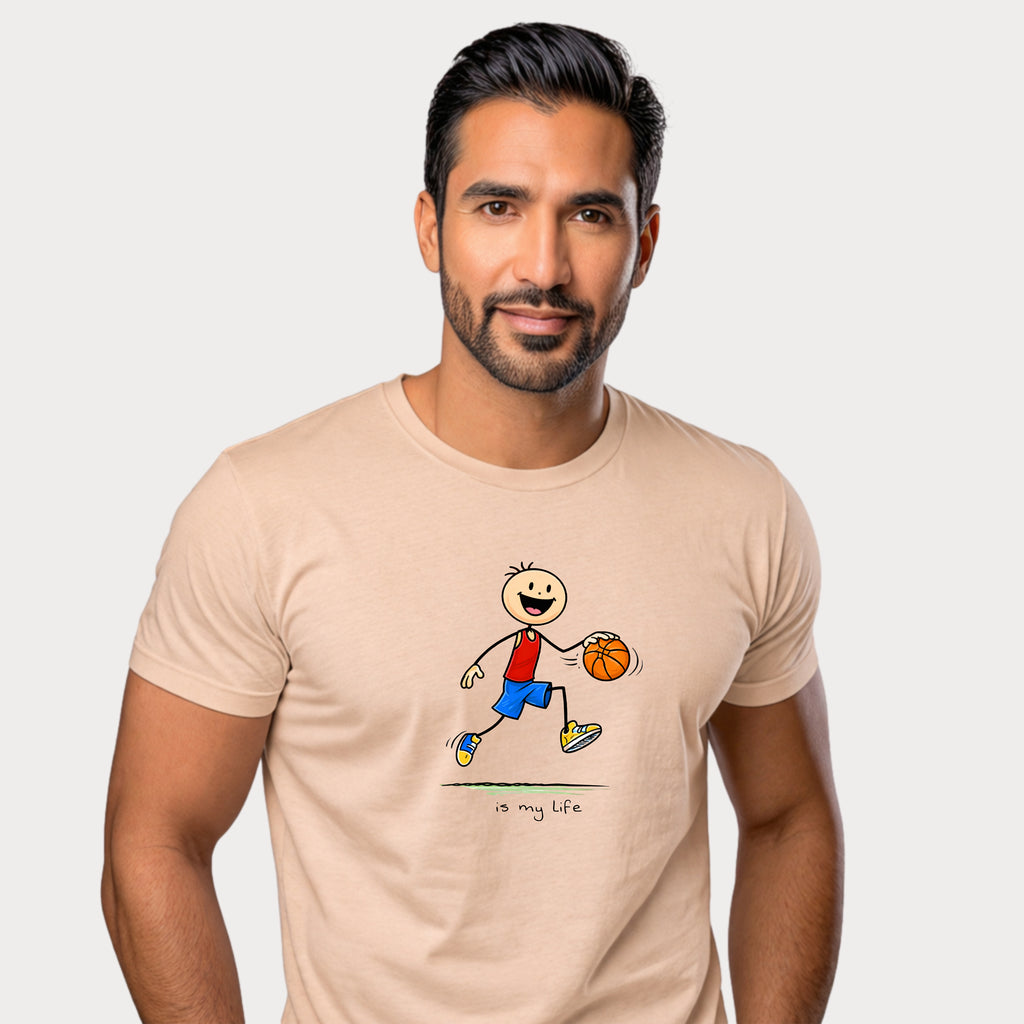 Basketball stck figure T-Shirt — "is my life" Sports Graphic Tee
