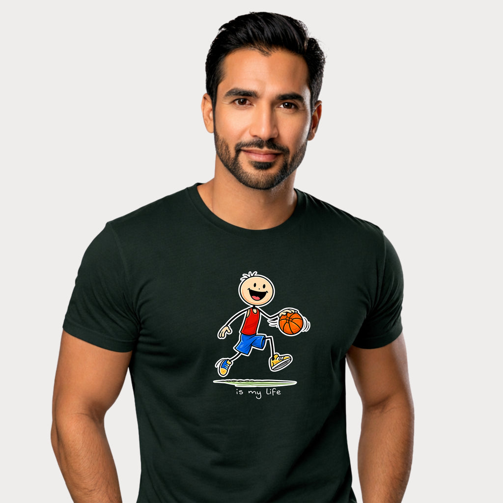Basketball stck figure T-Shirt — "is my life" Sports Graphic Tee