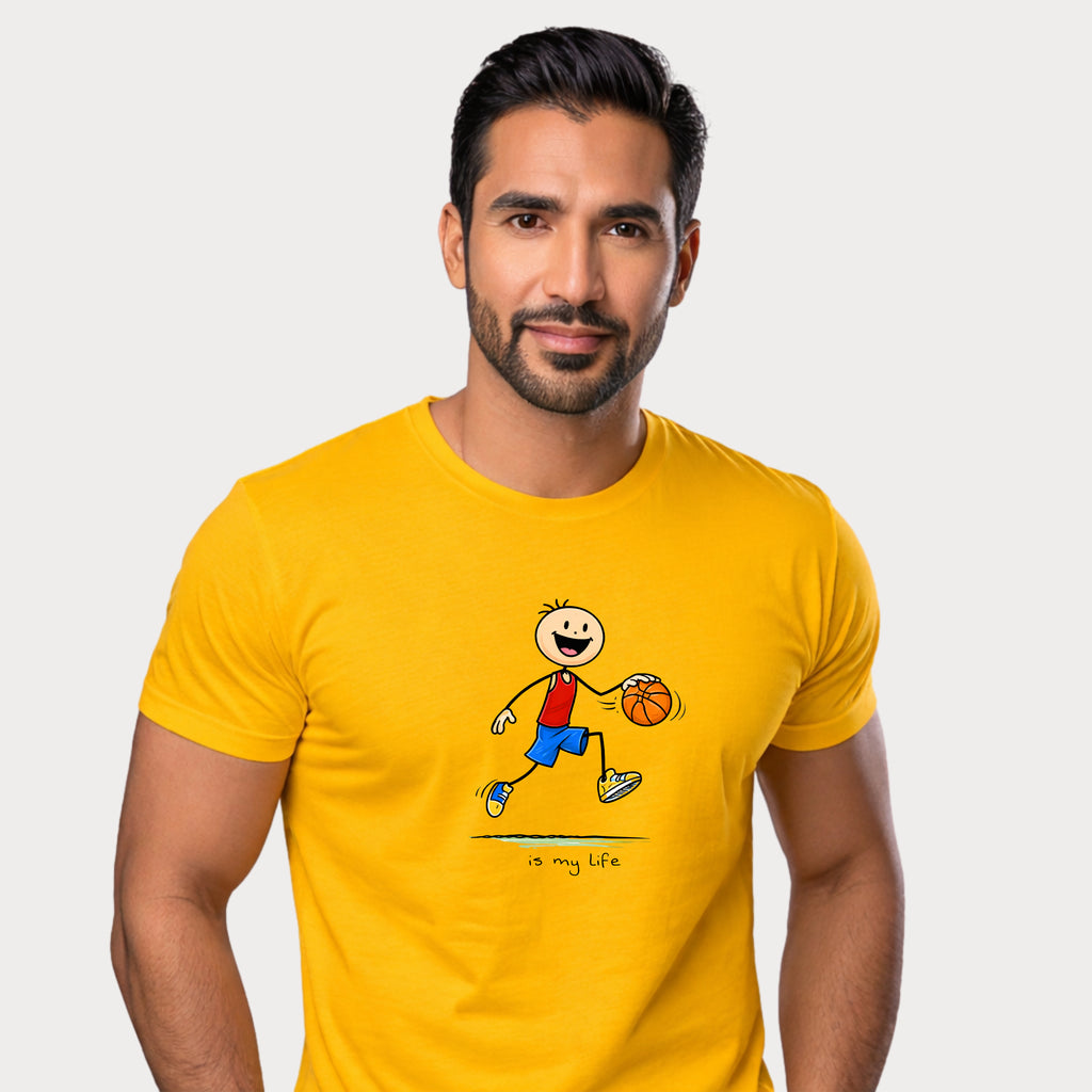 Basketball stck figure T-Shirt — "is my life" Sports Graphic Tee