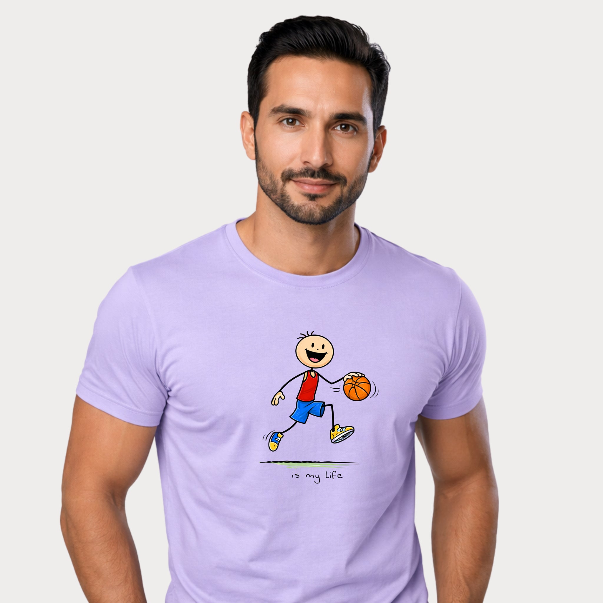 Basketball stck figure T-Shirt — "is my life" Sports Graphic Tee