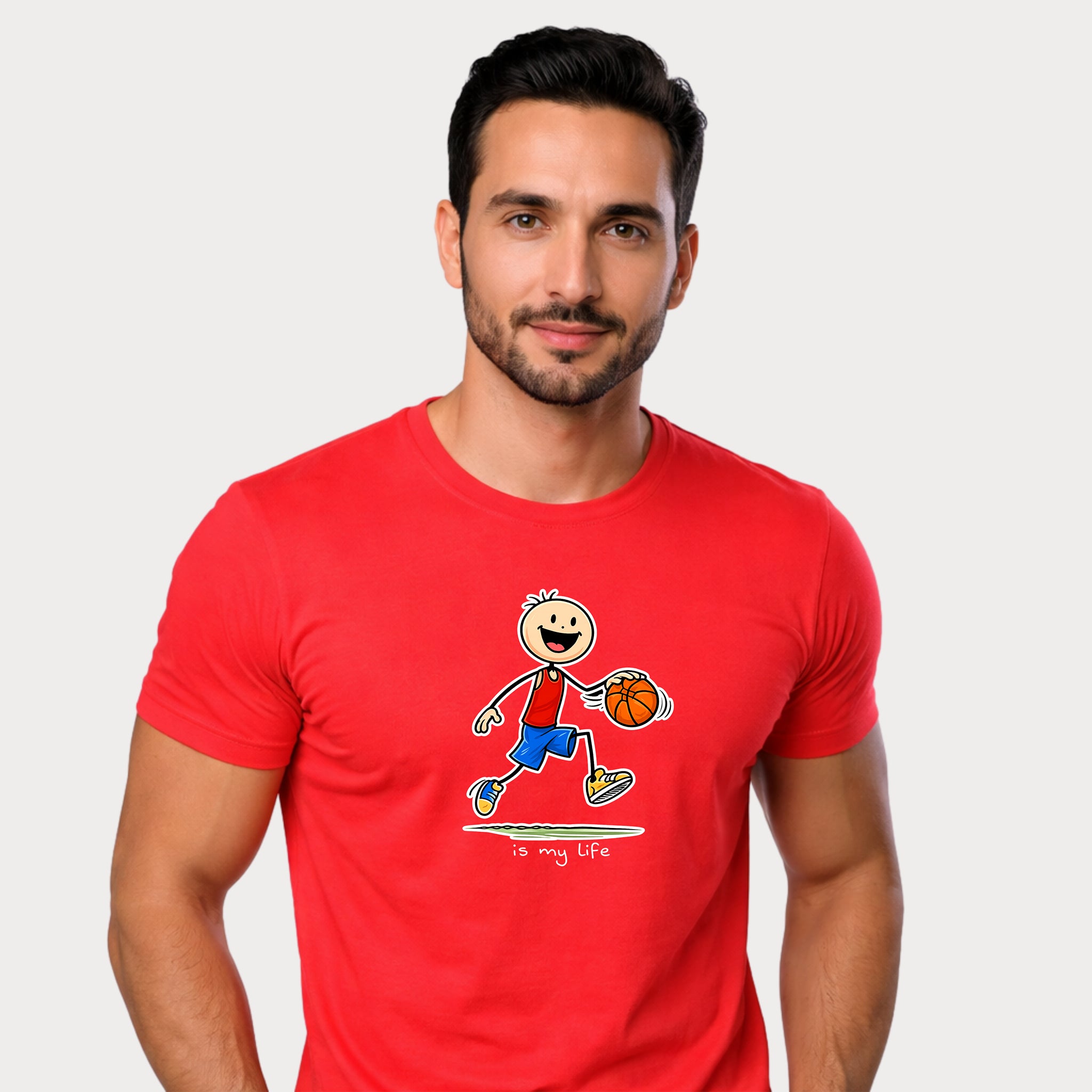 Basketball stck figure T-Shirt — "is my life" Sports Graphic Tee