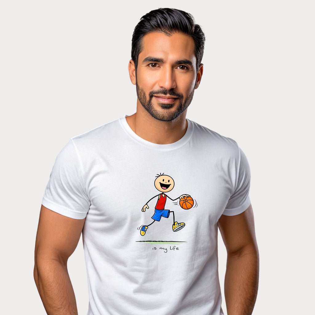 Basketball stck figure T-Shirt — "is my life" Sports Graphic Tee