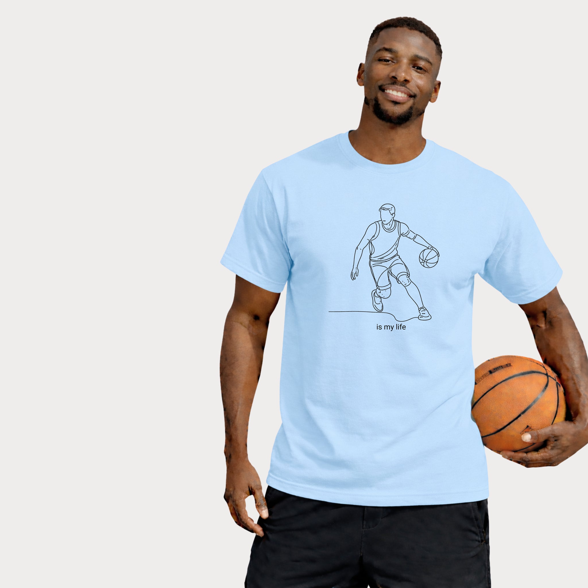 Basketball Is My Life T-Shirt — Minimal Line Art Basketball Tee