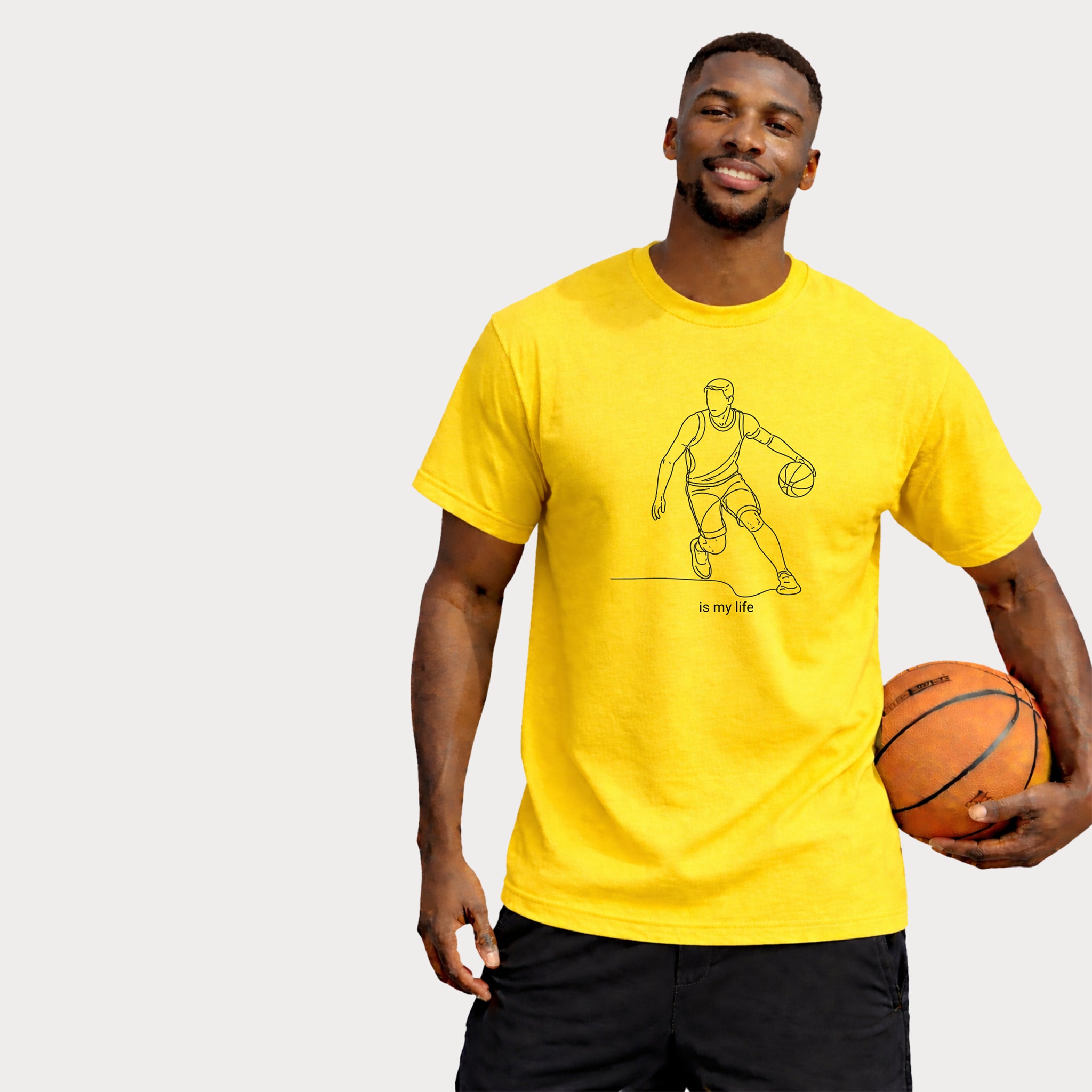Basketball Is My Life T-Shirt — Minimal Line Art Basketball Tee