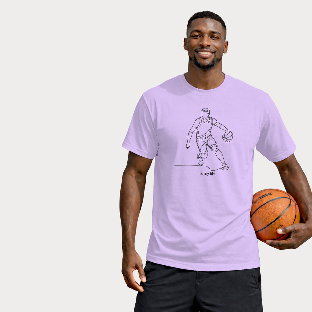 Basketball Is My Life T-Shirt — Minimal Line Art Basketball Tee