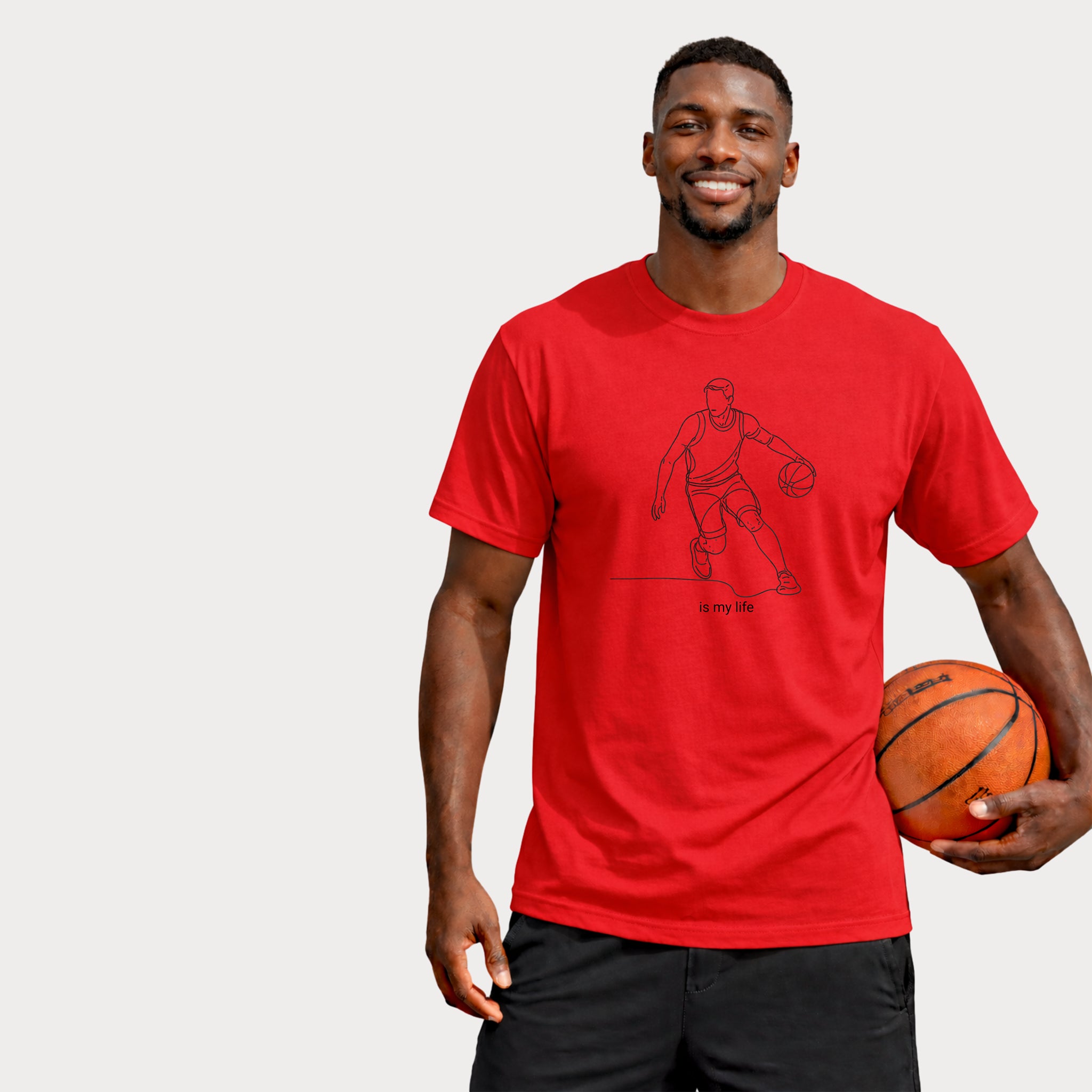 Basketball Is My Life T-Shirt — Minimal Line Art Basketball Tee
