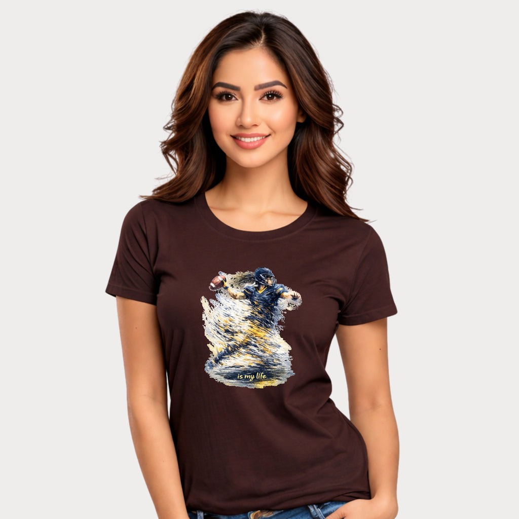 Football Female Player 'Is My Life' Graphic T-Shirt