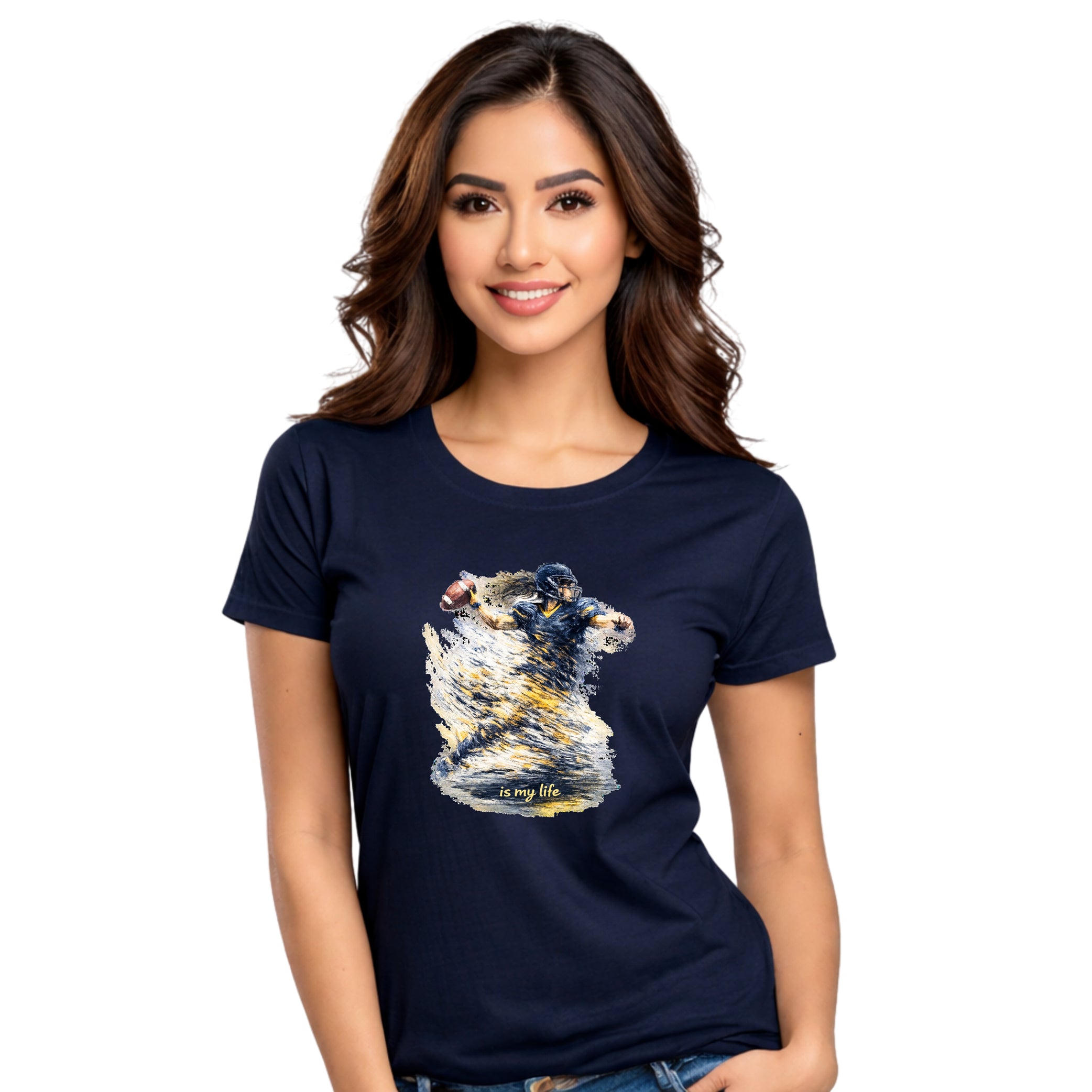 Football Female Player 'Is My Life' Graphic T-Shirt