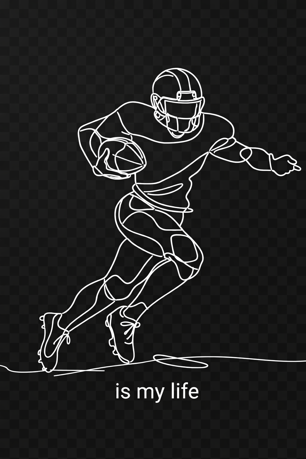 Football Player One-Line Art T-Shirt — "is my life"
