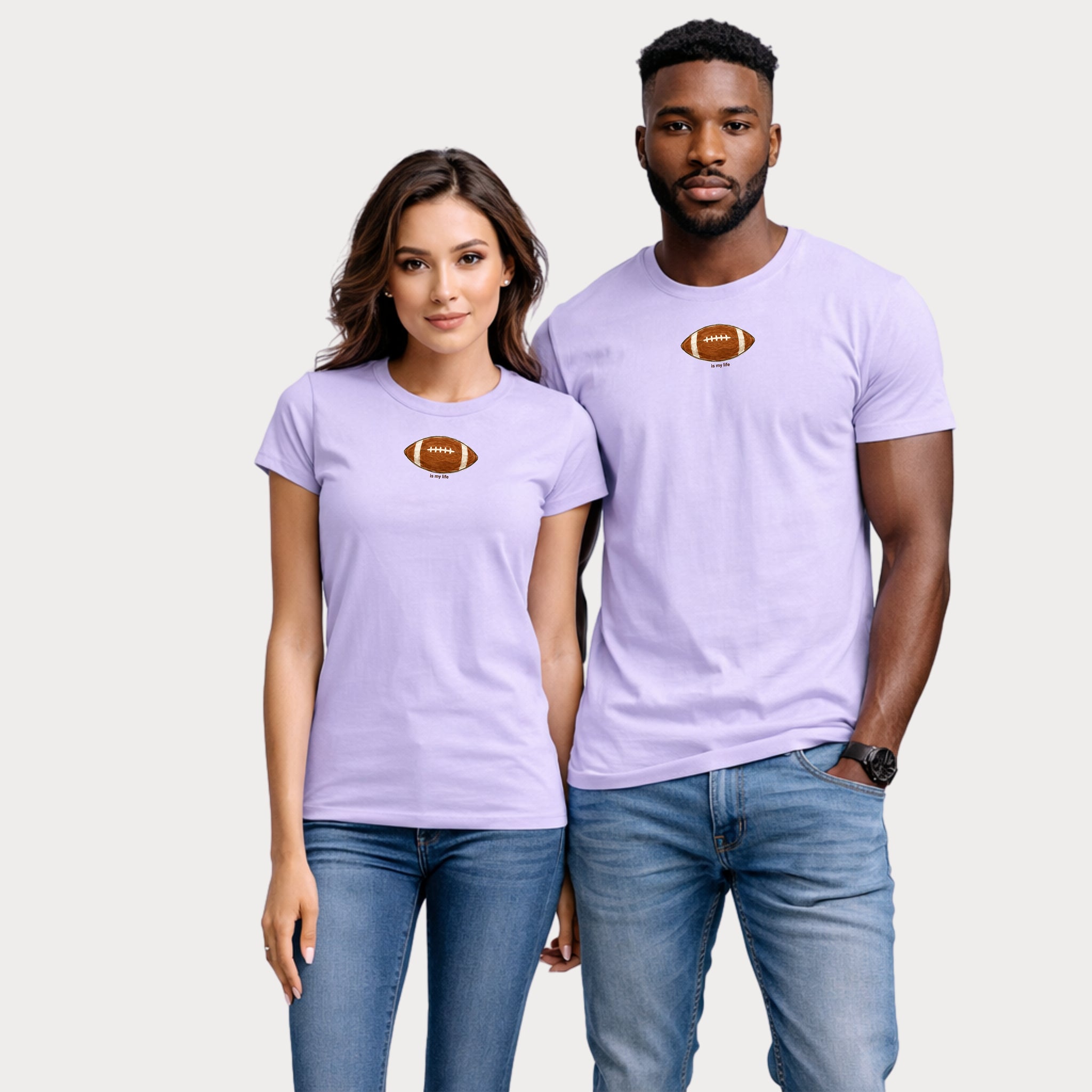 Football Graphic T-Shirt — Small Centered Football "Try Me" Design