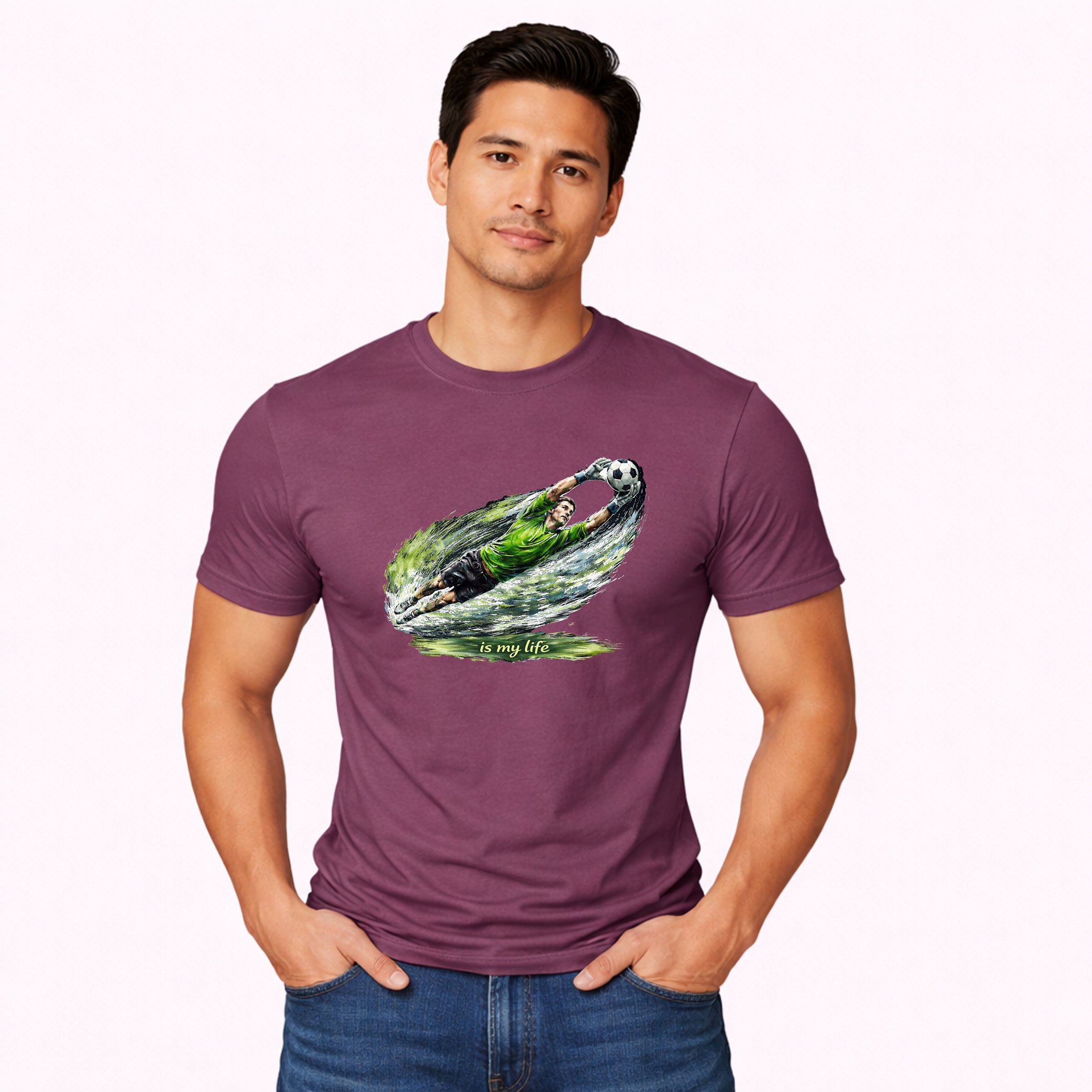 Soccer Goalie Brushstroke Short Sleeve T-Shirt