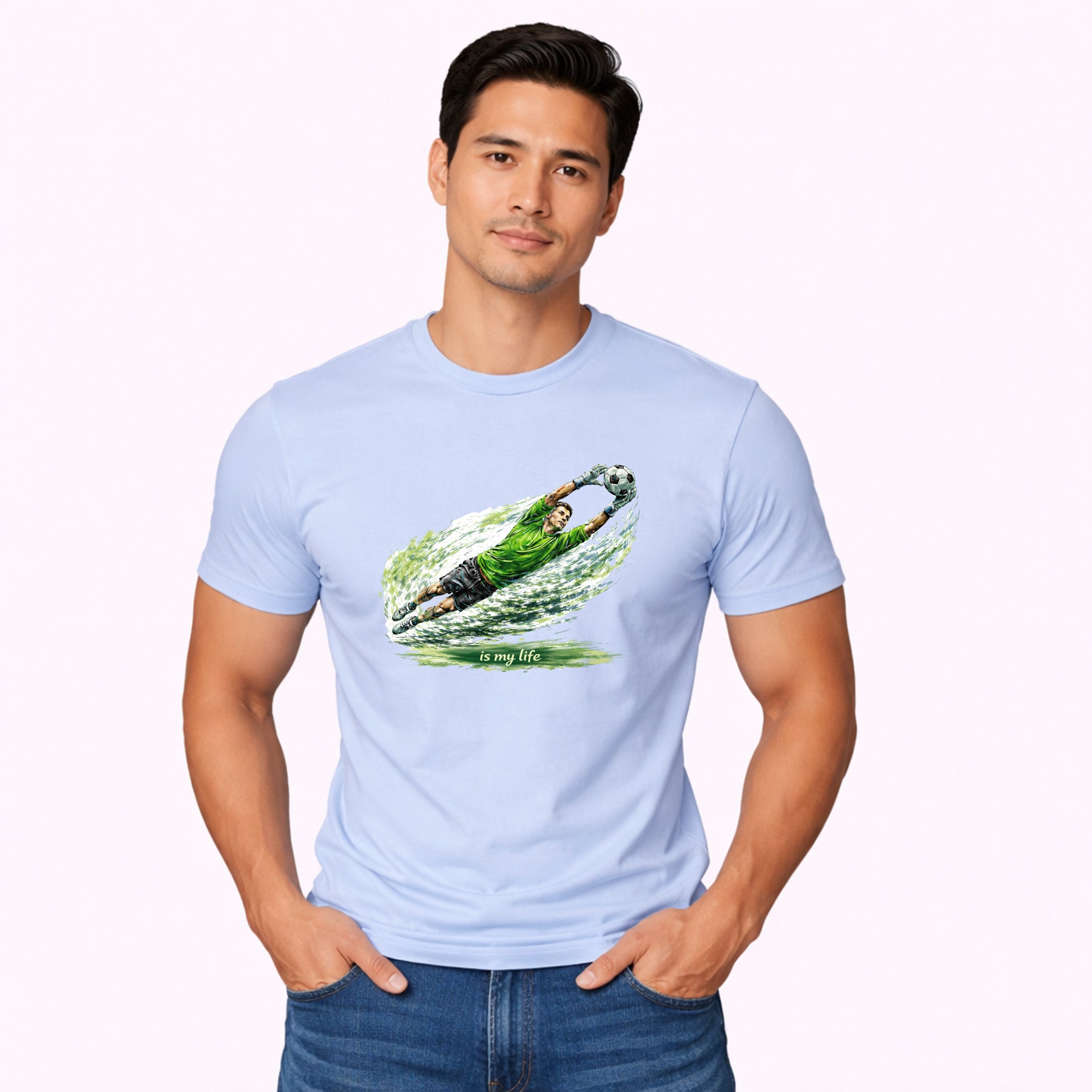 Soccer Goalie Brushstroke Short Sleeve T-Shirt