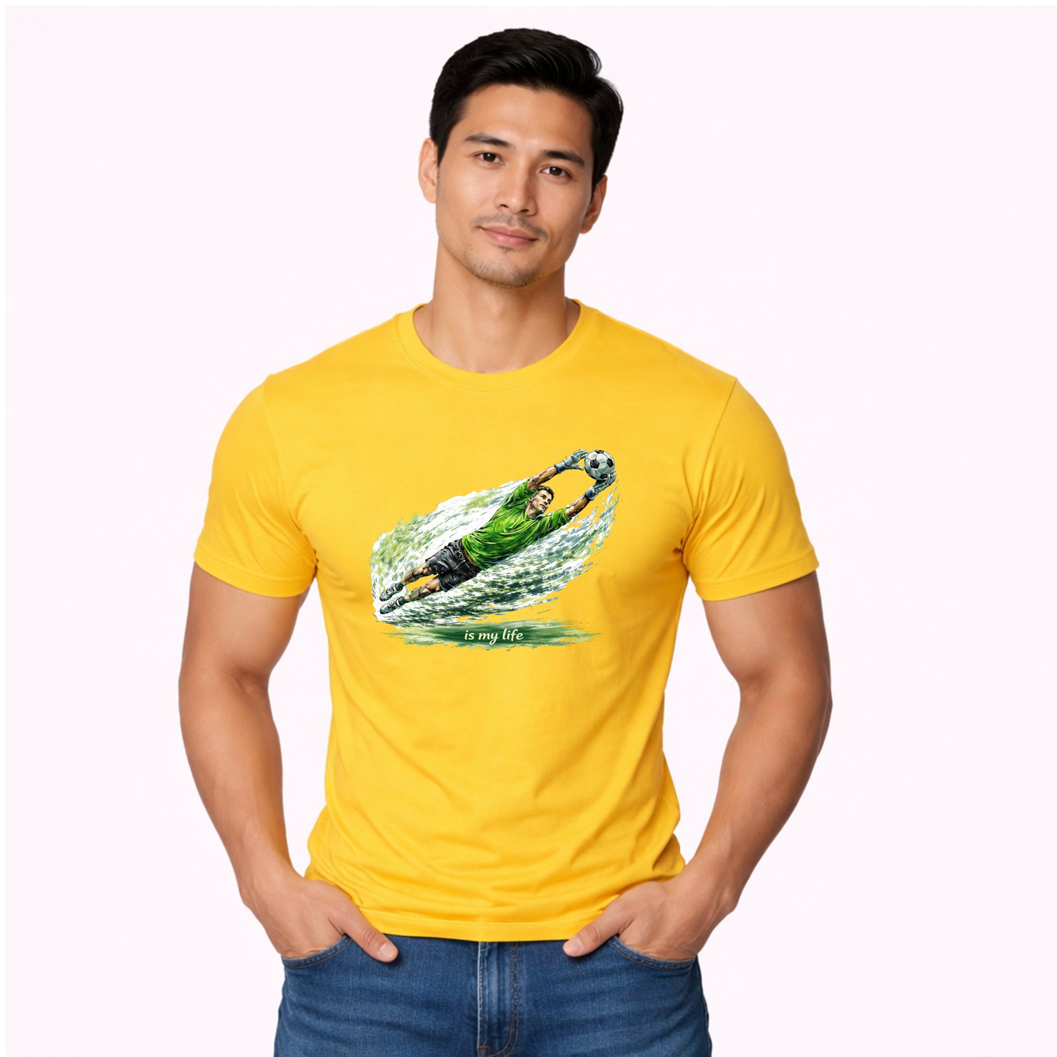 Soccer Goalie Brushstroke Short Sleeve T-Shirt