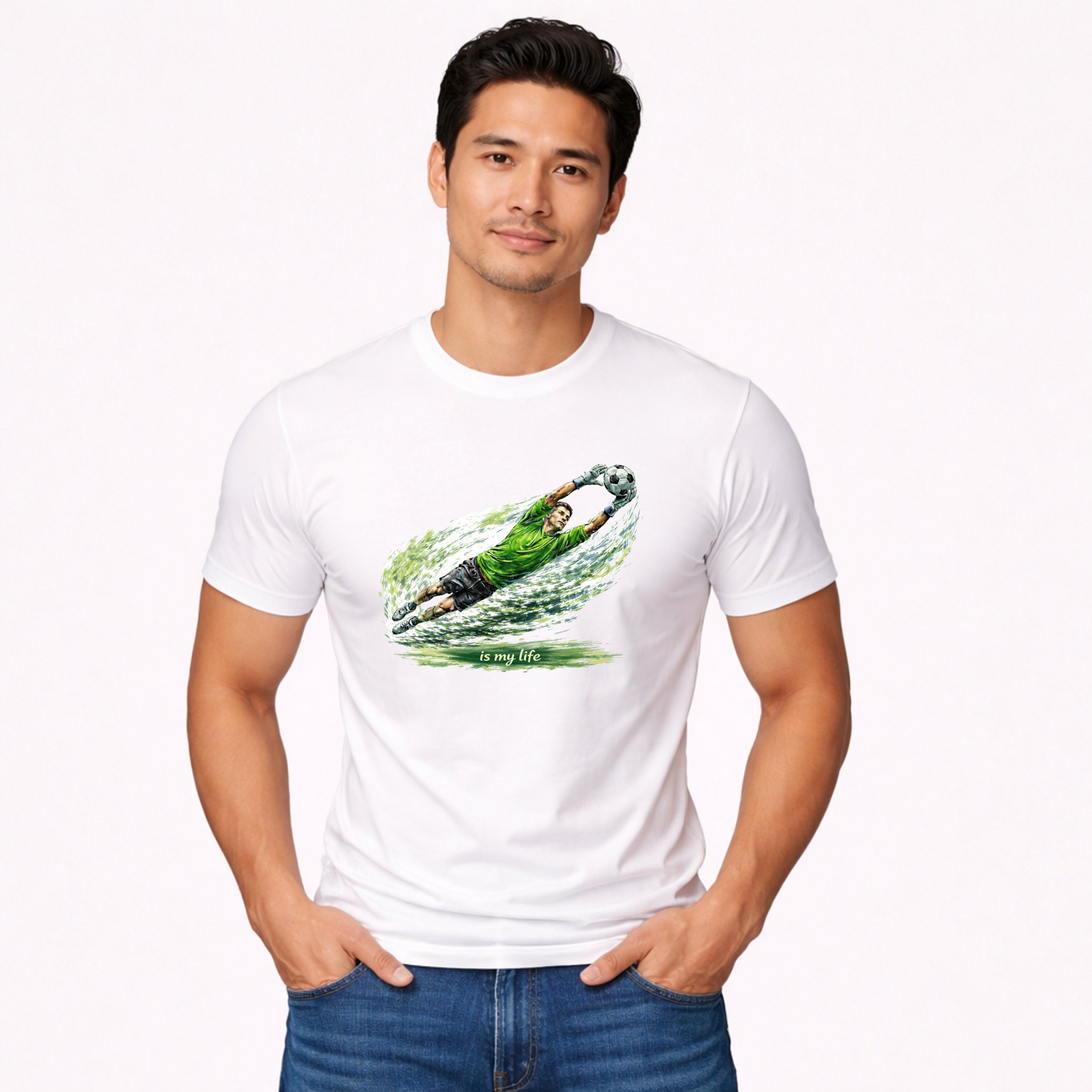 Soccer Goalie Brushstroke Short Sleeve T-Shirt