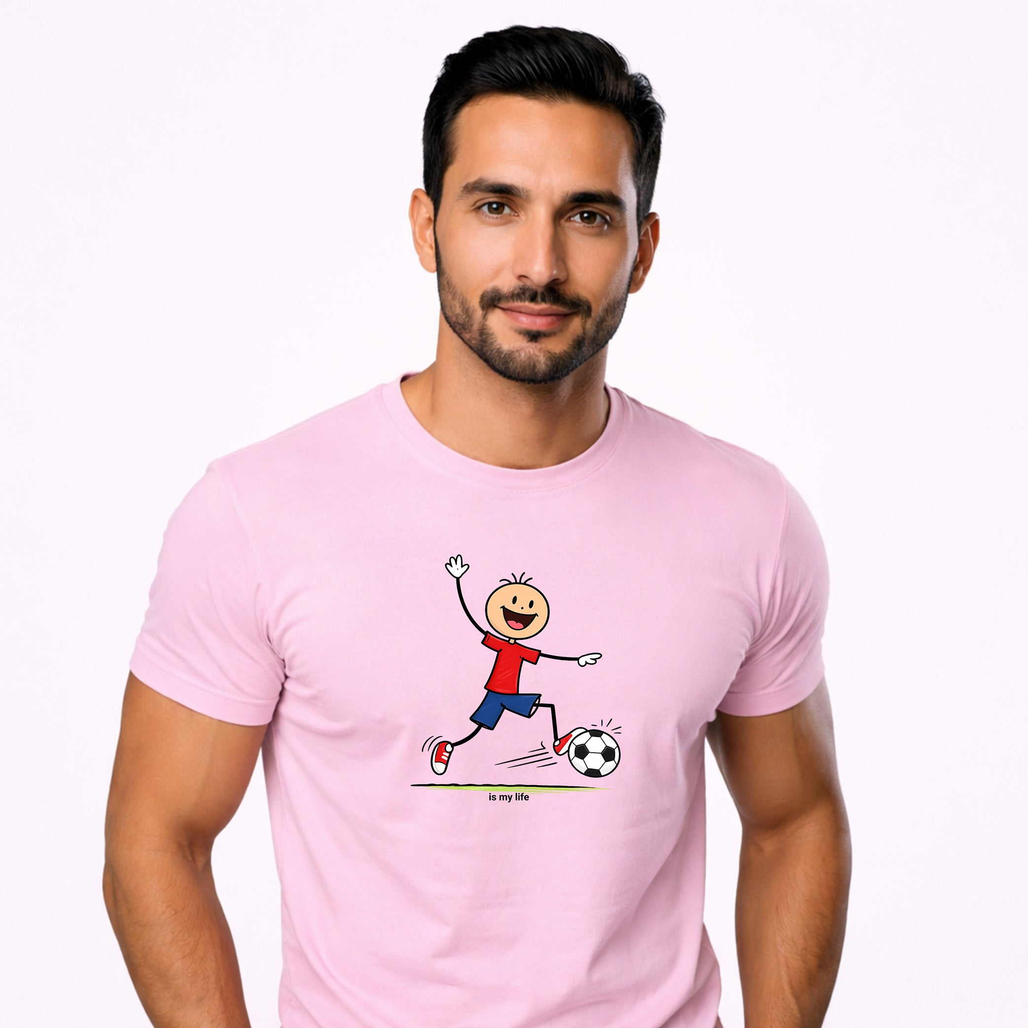 Soccer Male Figure Short Sleeve T-Shirt