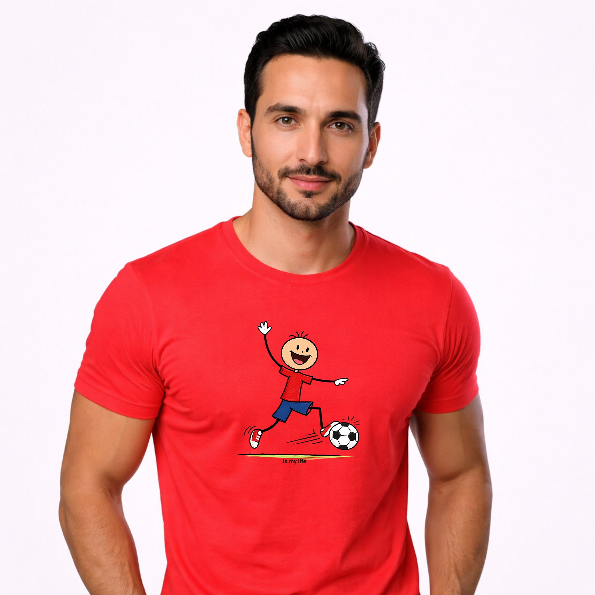 Soccer Male Figure Short Sleeve T-Shirt
